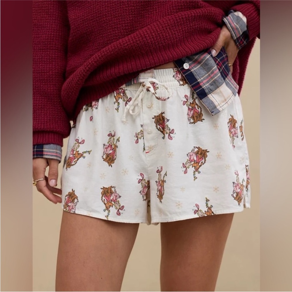 Aerie Cindy Lou Off-Duty Flannel Boxer Soft Muslin XL